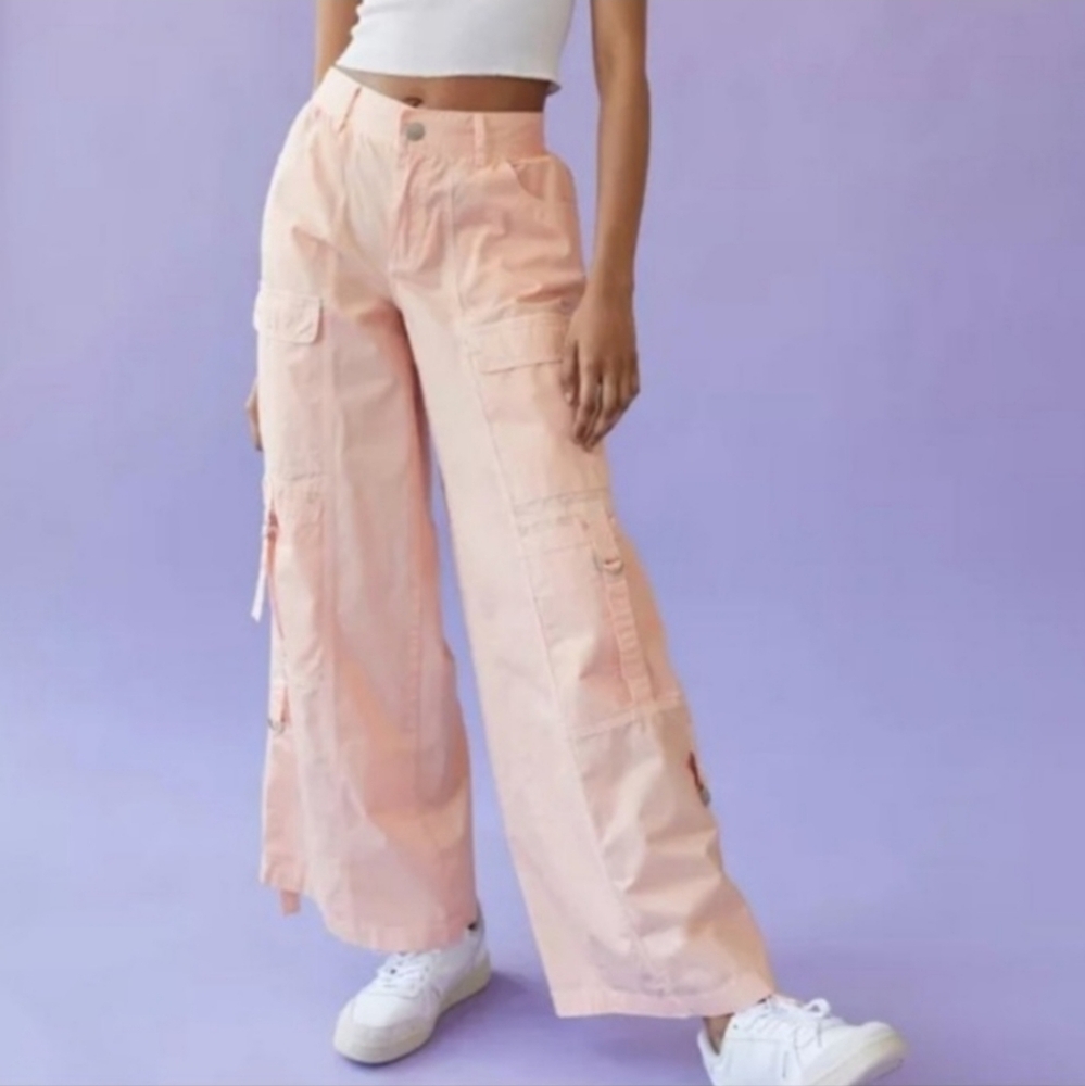 Urban Outfitters BDG 100% cotton peach cargo utilities wide leg baggy pants S